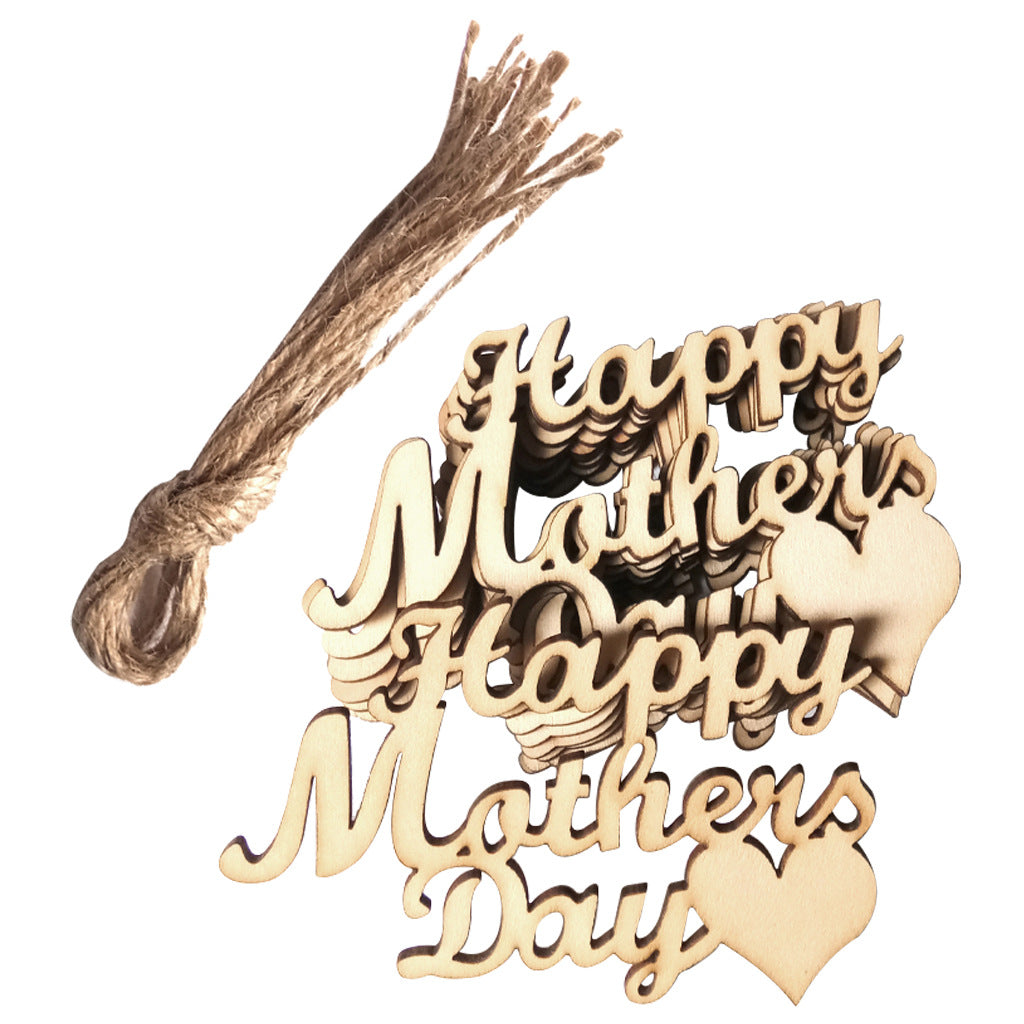 Wholesale of 10pcs/pack Wooden Mother's Day and Father's Day Wooden Pendants